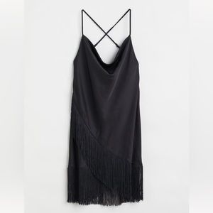 Fringed Satin Dress